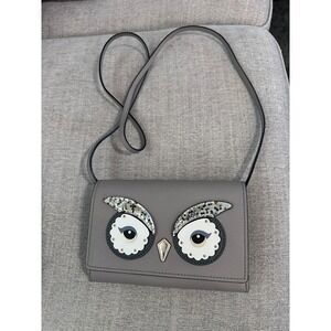 Kate Spade Gray‎ Owl Applique Crossbody Bag Cute Designer Purse